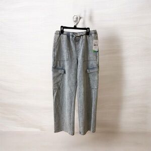 Kids Light Gray Cargo Joggers